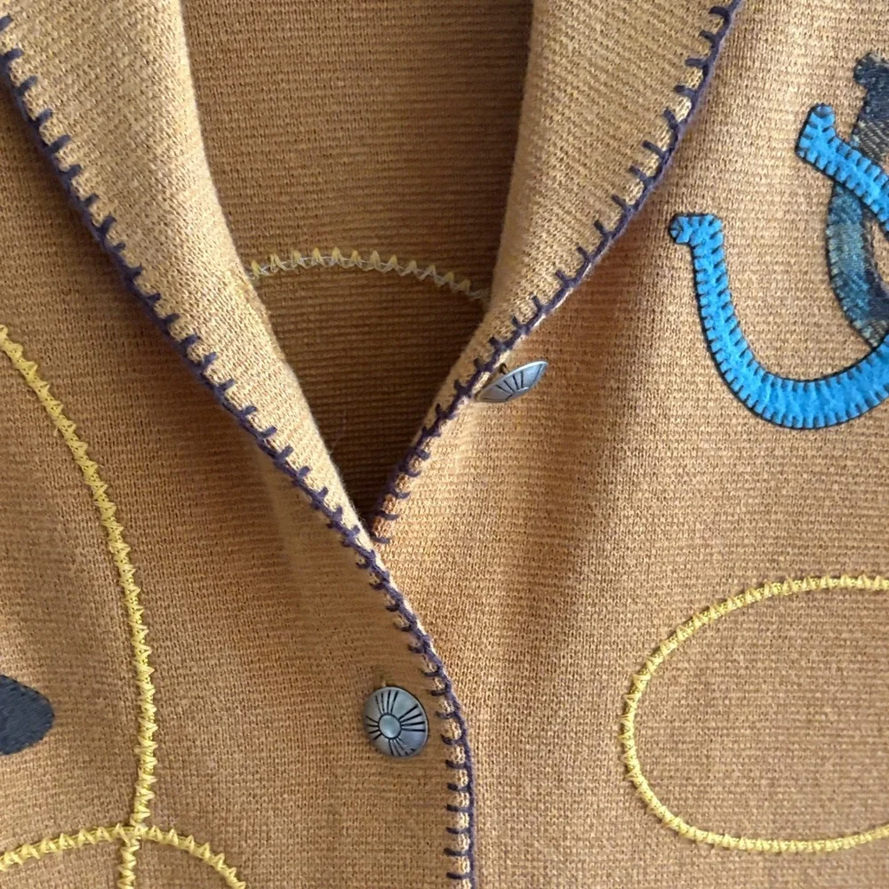 Pendleton Tan Embroidered Women's Cardigan - Picture 10 of 11